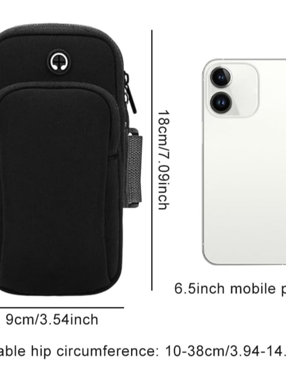 Phone Holder for Running, Walking, Workout, Under 7 in Armband Smartphone Holder - Picture 2 of 9